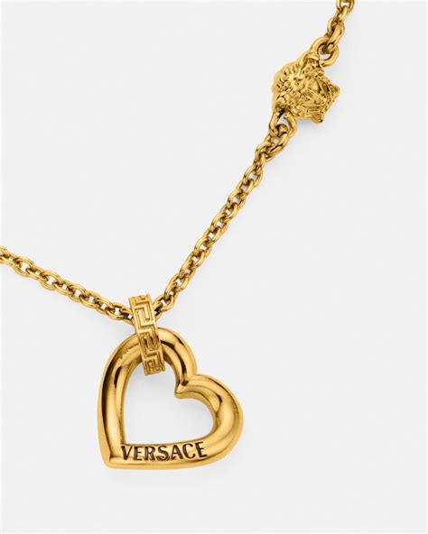 versace heart necklace